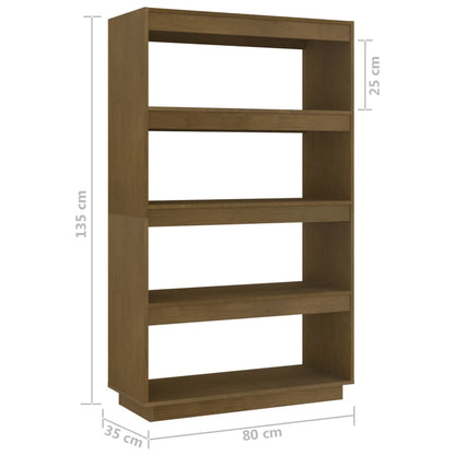 Bokhylla brun 80x35x135 cm massiv furu