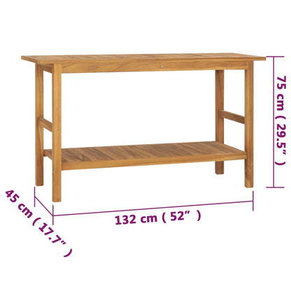 Badrumsunderskåp massiv trä teak 132x45x75 cm