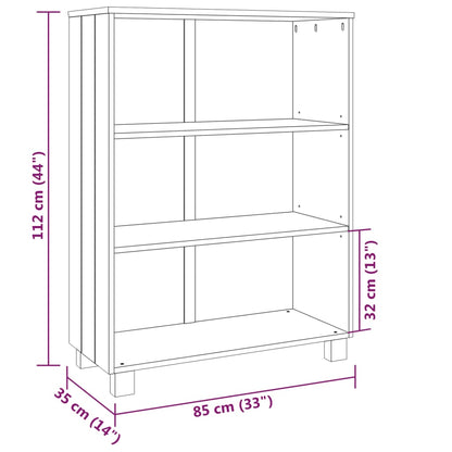 Bokhylla vit möbelserie HAMAR 85x35x112 cm massiv furu