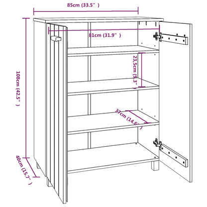 Skoställ Skoskåp vit möbelserie HAMAR 85x40x108 cm massiv furu