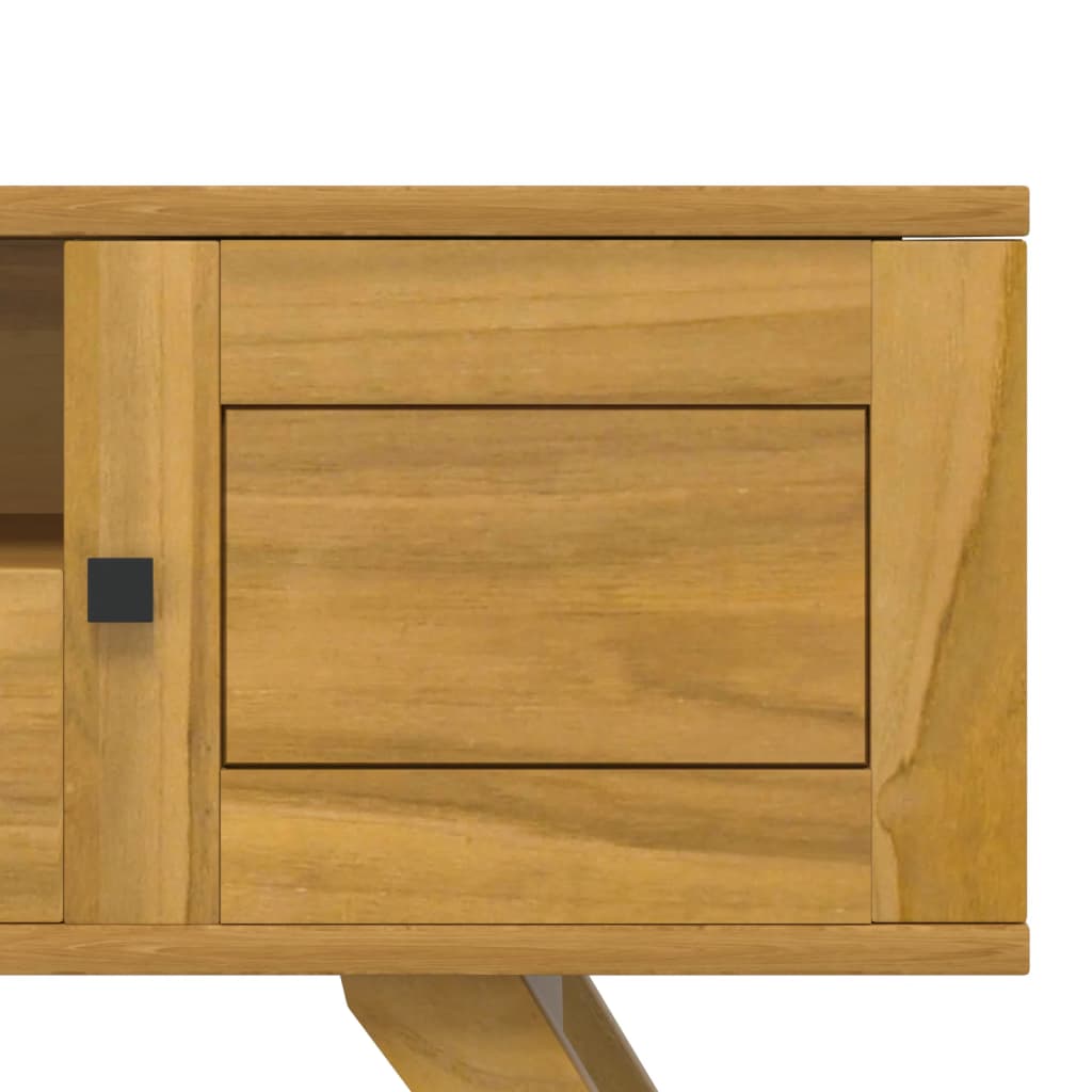 TV-möbel massiv trä teak TV-bänk 110x30x50 cm