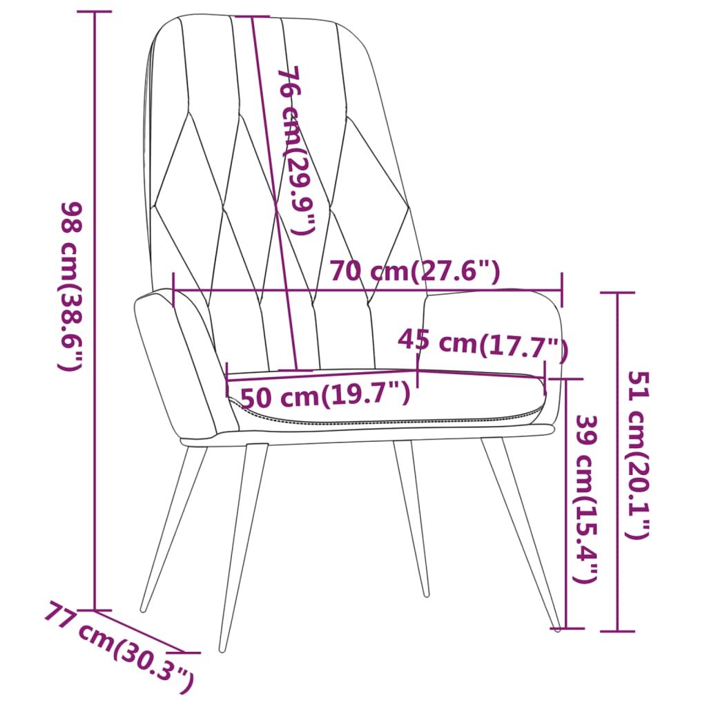 Nojatuoli Recliner tummanharmaa samettia