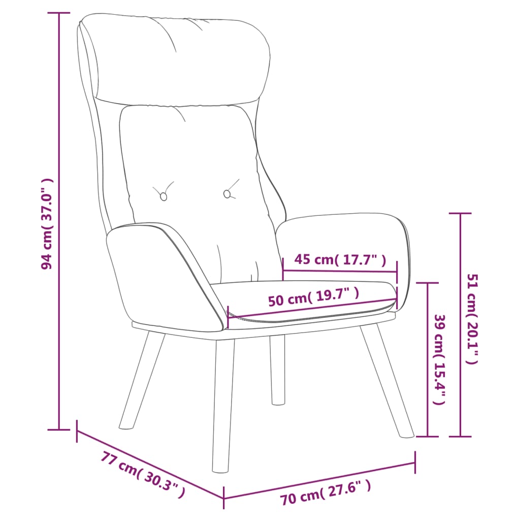 Nojatuoli Recliner ruskea kangas