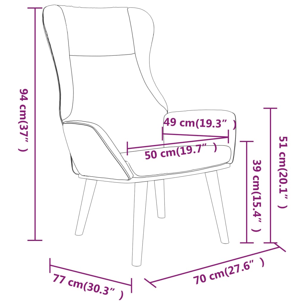 Nojatuoli Recliner ruskea kangas