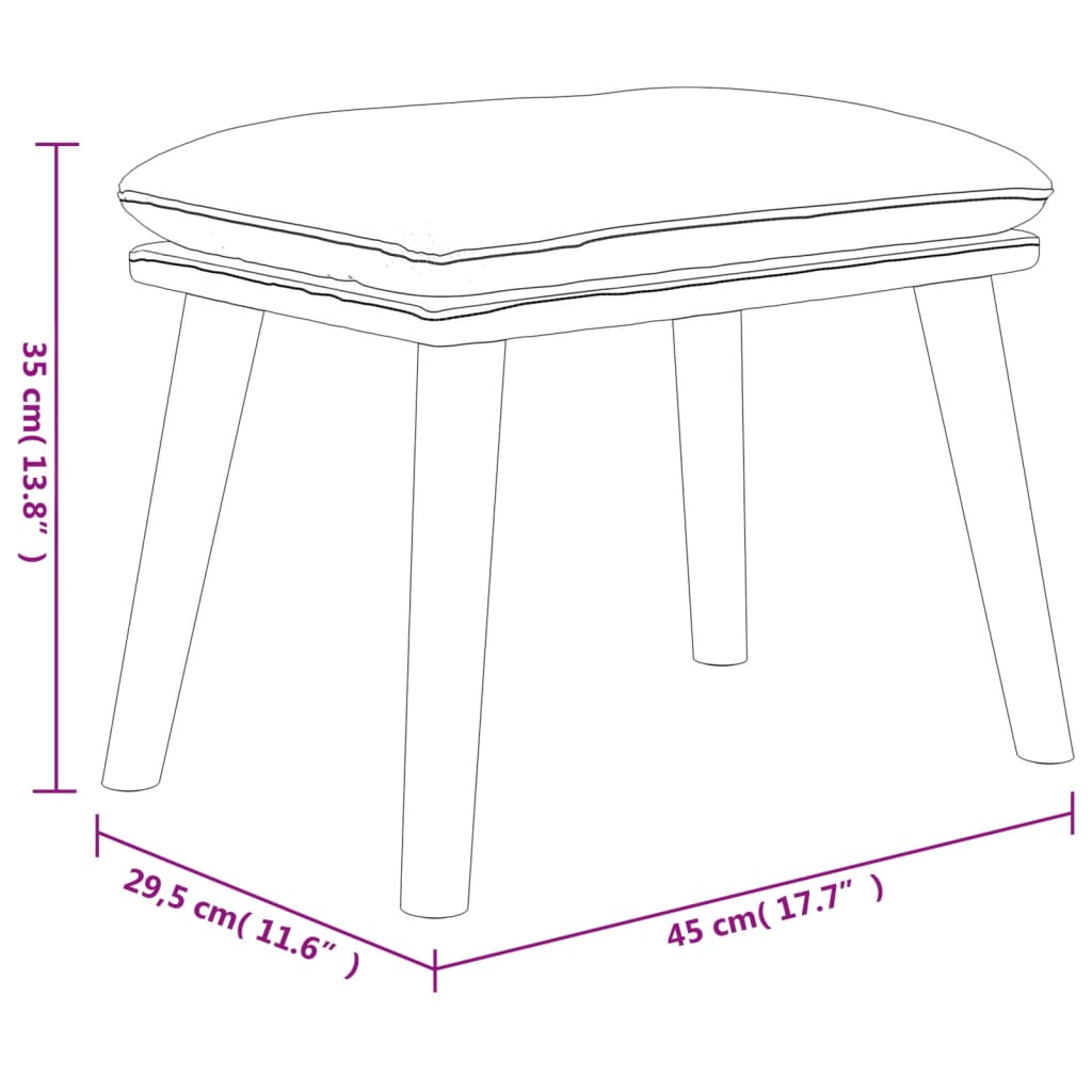 Fotpall Sittpall rosa 45x29,5x35 cm sammet