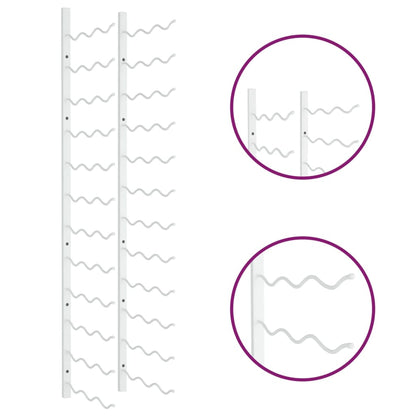 Viiniteline Seinäasennettu 36 pullolle valkoista rautaa