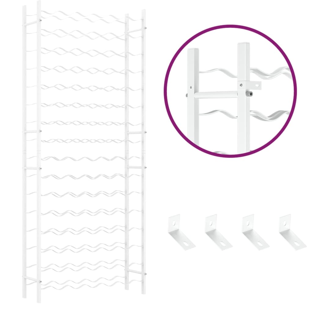 Vinställ för 96 flaskor vit metall