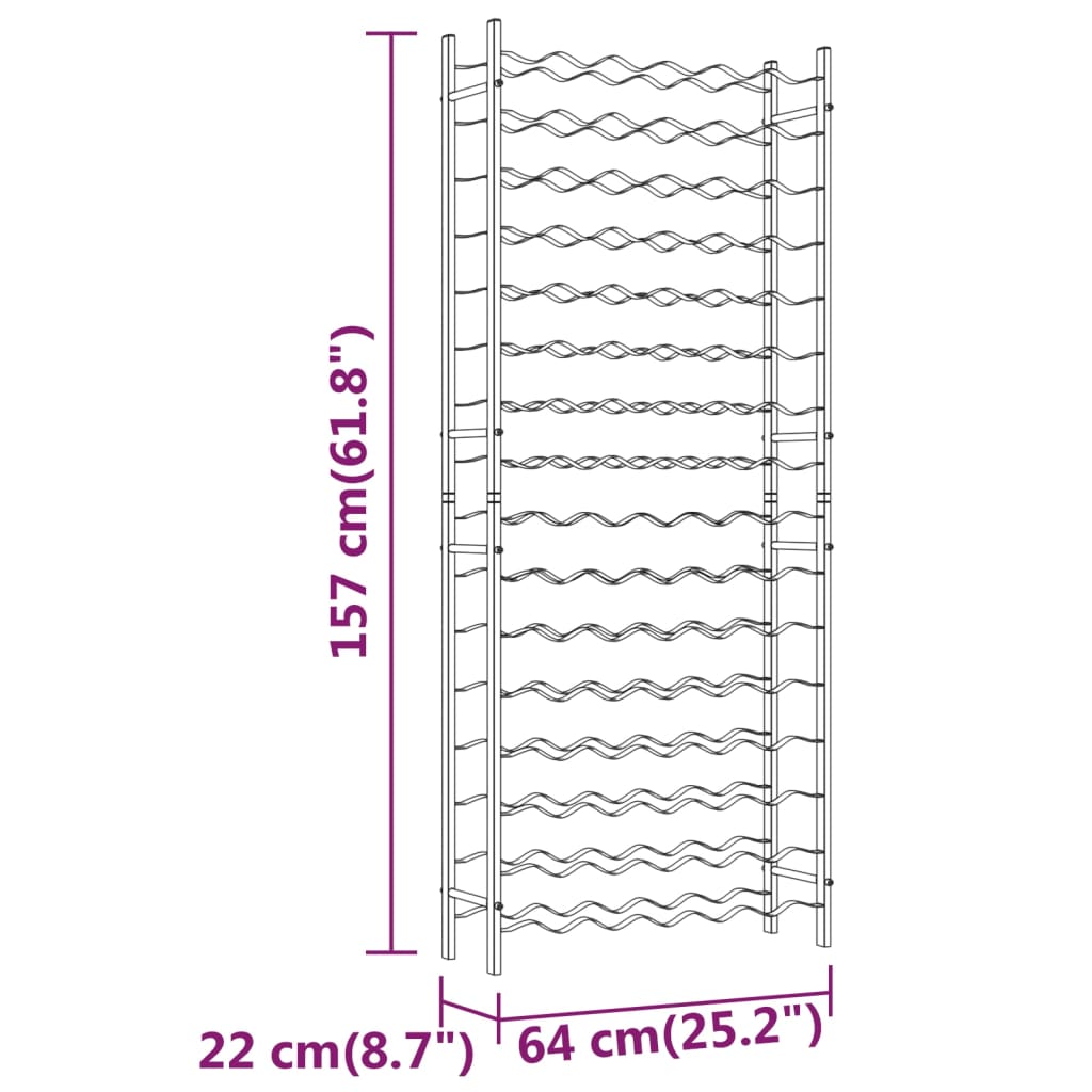 Viiniteline 96 pullolle kultametallia