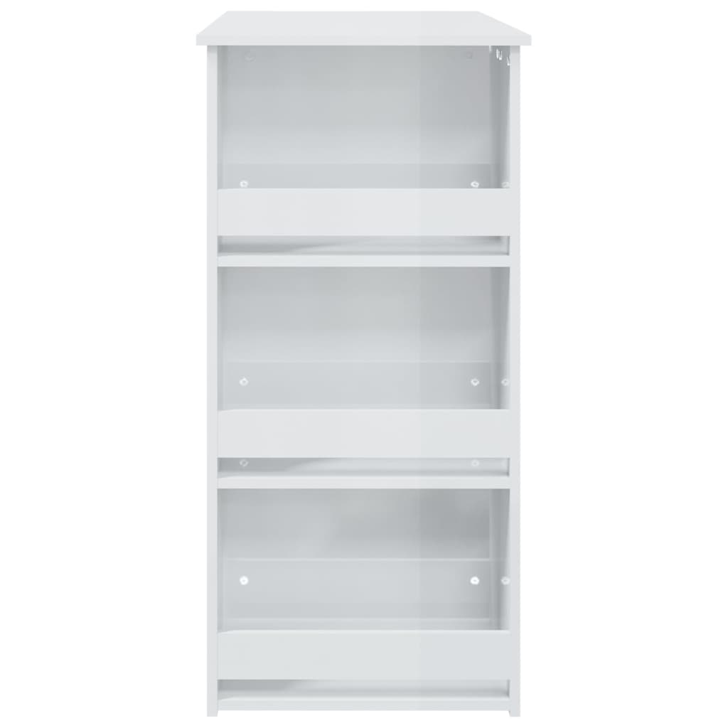 Barbord vit högglans med hylla 102x50x103,5 cm