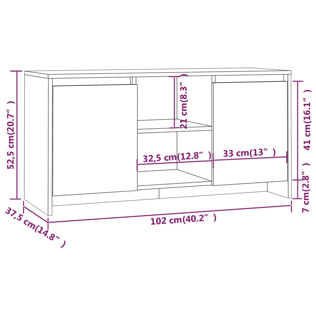 TV-möbel sonoma ek TV-bänk 102x37,5x52,5 cm