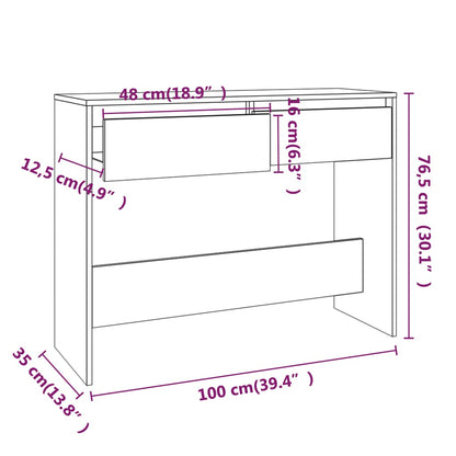 Avlastningsbord konsolbord betonggrå 100x35x76,5 cm