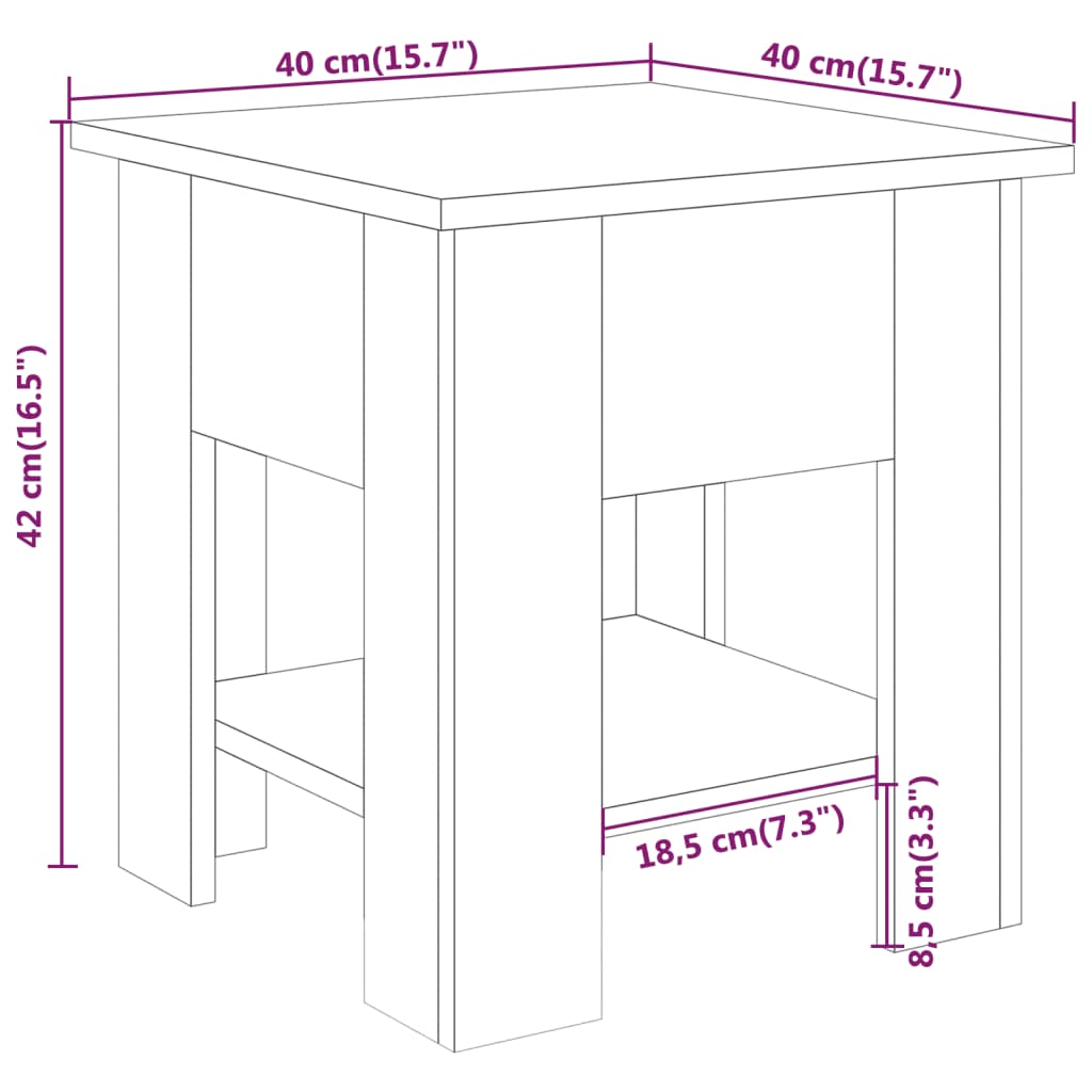 Soffbord sonoma ek 40x40x42 cm