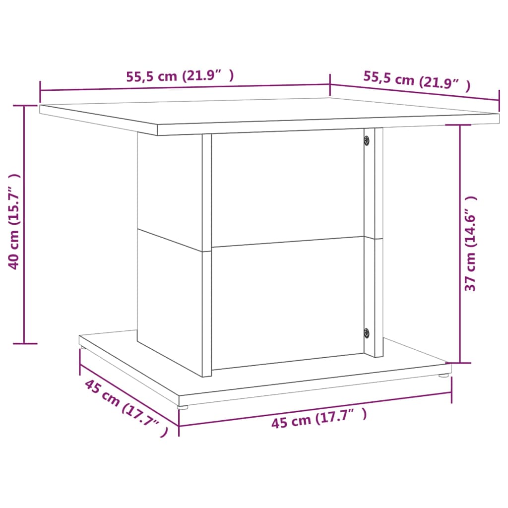 Soffbord sonoma ek 55,5x55,5x40 cm