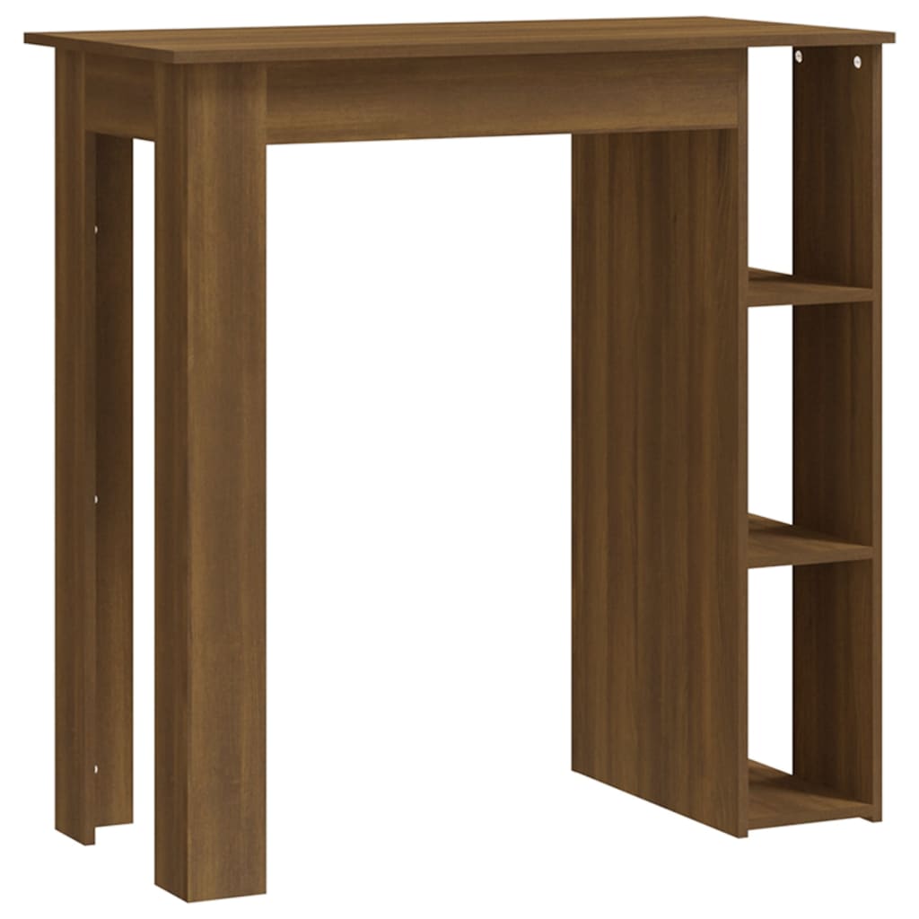 Barbord bistrobord brun ek med hylla 102x50x103,5 cm