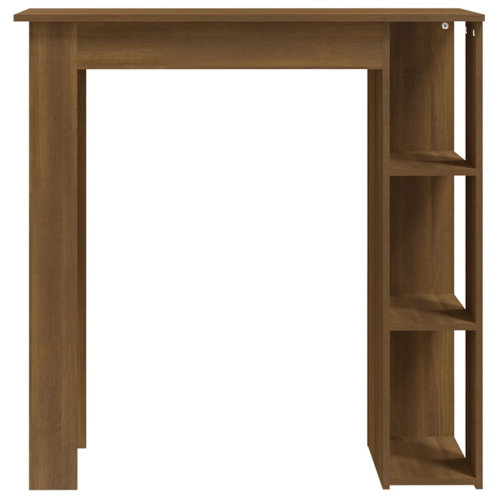 Barbord bistrobord brun ek med hylla 102x50x103,5 cm