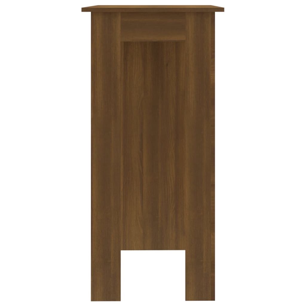 Barbord bistrobord brun ek med hylla 102x50x103,5 cm