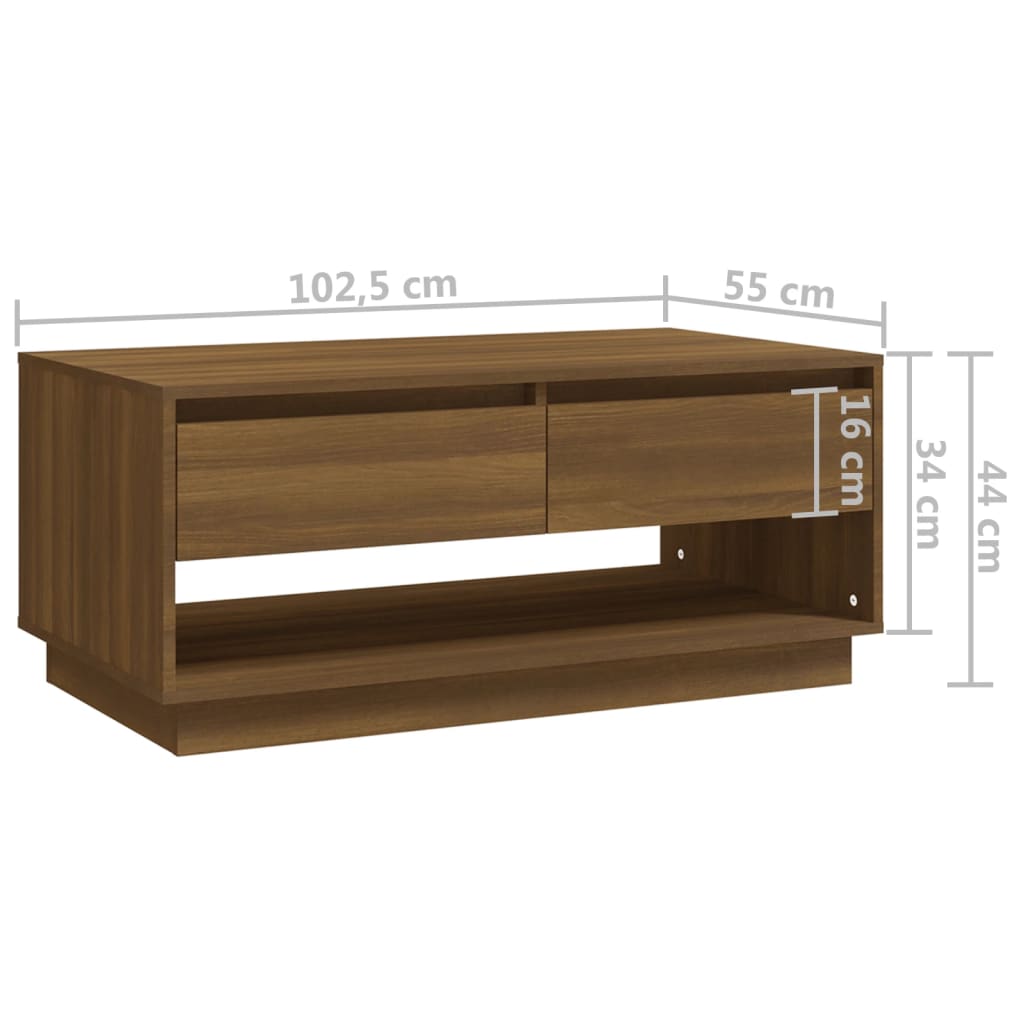 Soffbord brun ek 102,5x55x44 cm