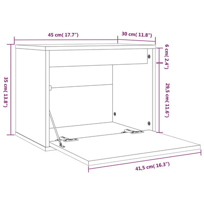 Väggskåp vit 45x30x35 cm massiv furu