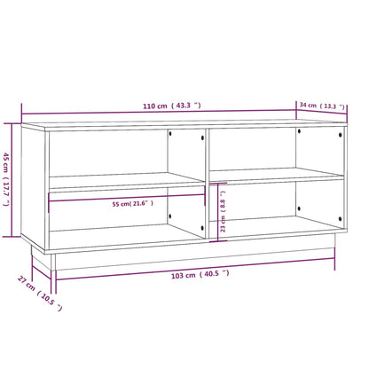 Kenkäteline Kenkäkaappi musta 110x34x45 cm massiivimäntyä