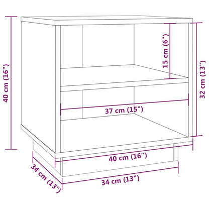 Sängbord Nattduksbord brun 40x34x40 cm massiv furu