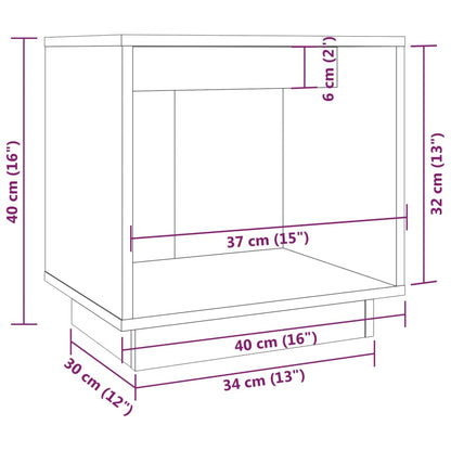 Sängbord Nattduksbord vit 40x30x40 cm massiv furu