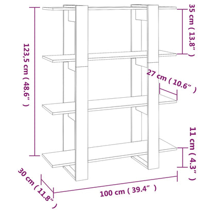 Kirjahylly musta 100x30x123,5 cm