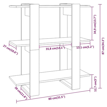 Valkoinen kirjahylly 80x30x87 cm