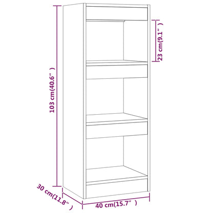 Kirjahylly betonin harmaa 40x30x103 cm