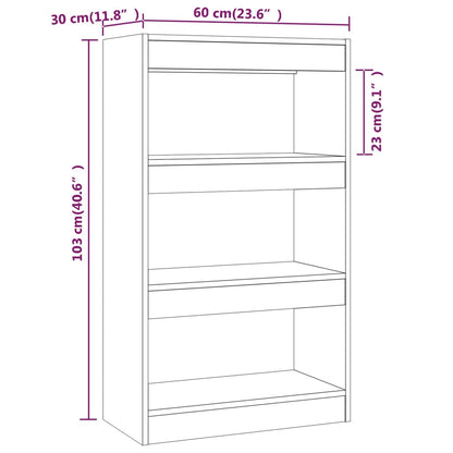 Kirjahylly betonin harmaa 60x30x103 cm