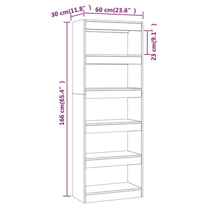 Sonoma tammi kirjahylly 60x30x166 cm