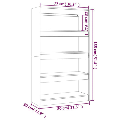 Kirjahylly sonoma tammi 80x30x135 cm