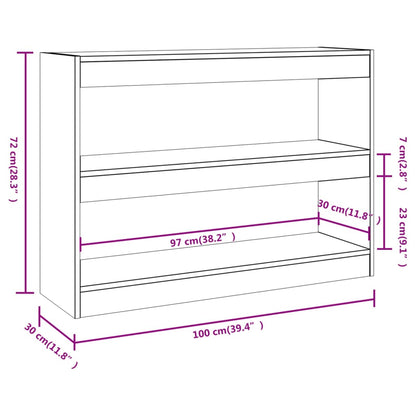 Kirjahylly betonin harmaa 100x30x72 cm