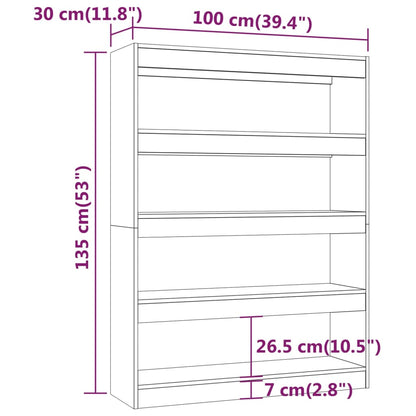 Kirjahylly musta 100x30x135 cm