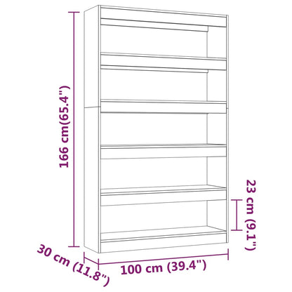 Kirjahylly betonin harmaa 100x30x166 cm