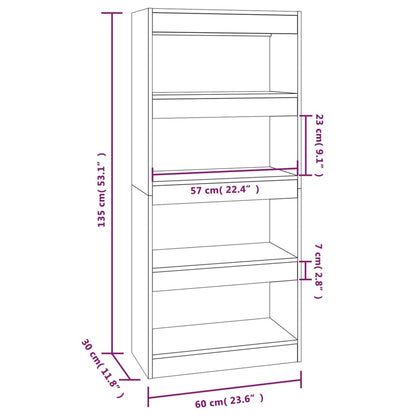 Kirjahylly ruskea tammi 60x30x135 cm