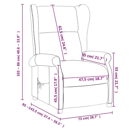 Fåtölj ljusgrå Recliner tyg