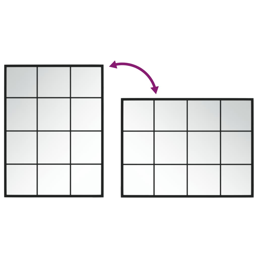 Seinäpeili musta 80x60 cm metallia
