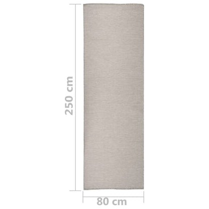 Golvmatta Utomhusmatta plattvävd 80x250 cm taupe