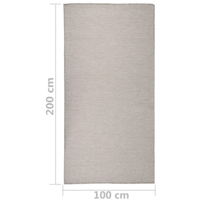 Golvmatta Utomhusmatta plattvävd 100x200 cm taupe