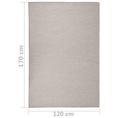 Golvmatta Utomhusmatta plattvävd 120x170 cm taupe