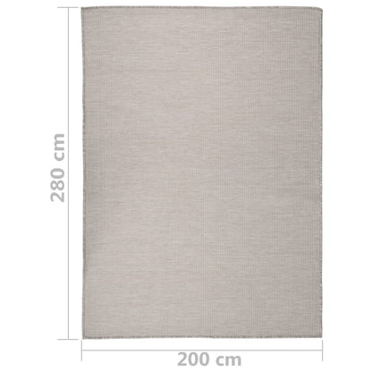 Golvmatta Utomhusmatta plattvävd 200x280 cm taupe