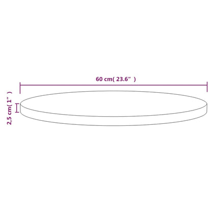 Pöytälevy valkoinen Ø60x2,5 cm massiivimäntyä