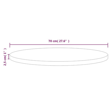 Pöytälevy valkoinen Ø70x2,5 cm massiivimäntyä