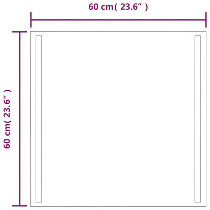 Badrumsspegel LED 60x60 cm