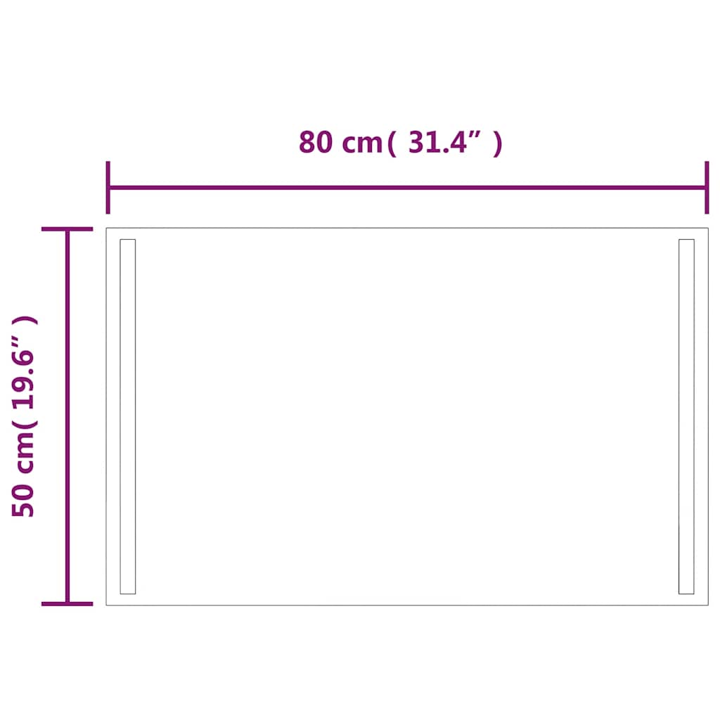 Badrumsspegel LED 80x50 cm