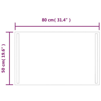 Badrumsspegel LED 80x50 cm