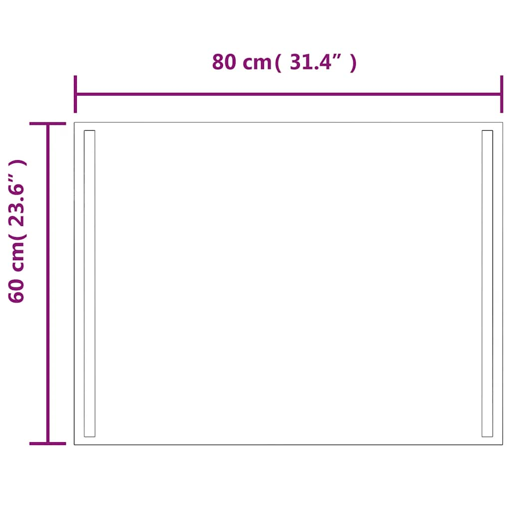 Badrumsspegel LED 80x60 cm