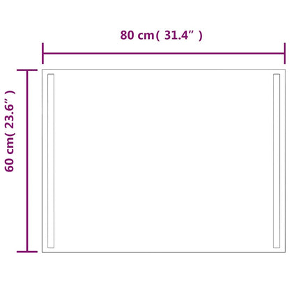 Badrumsspegel LED 80x60 cm