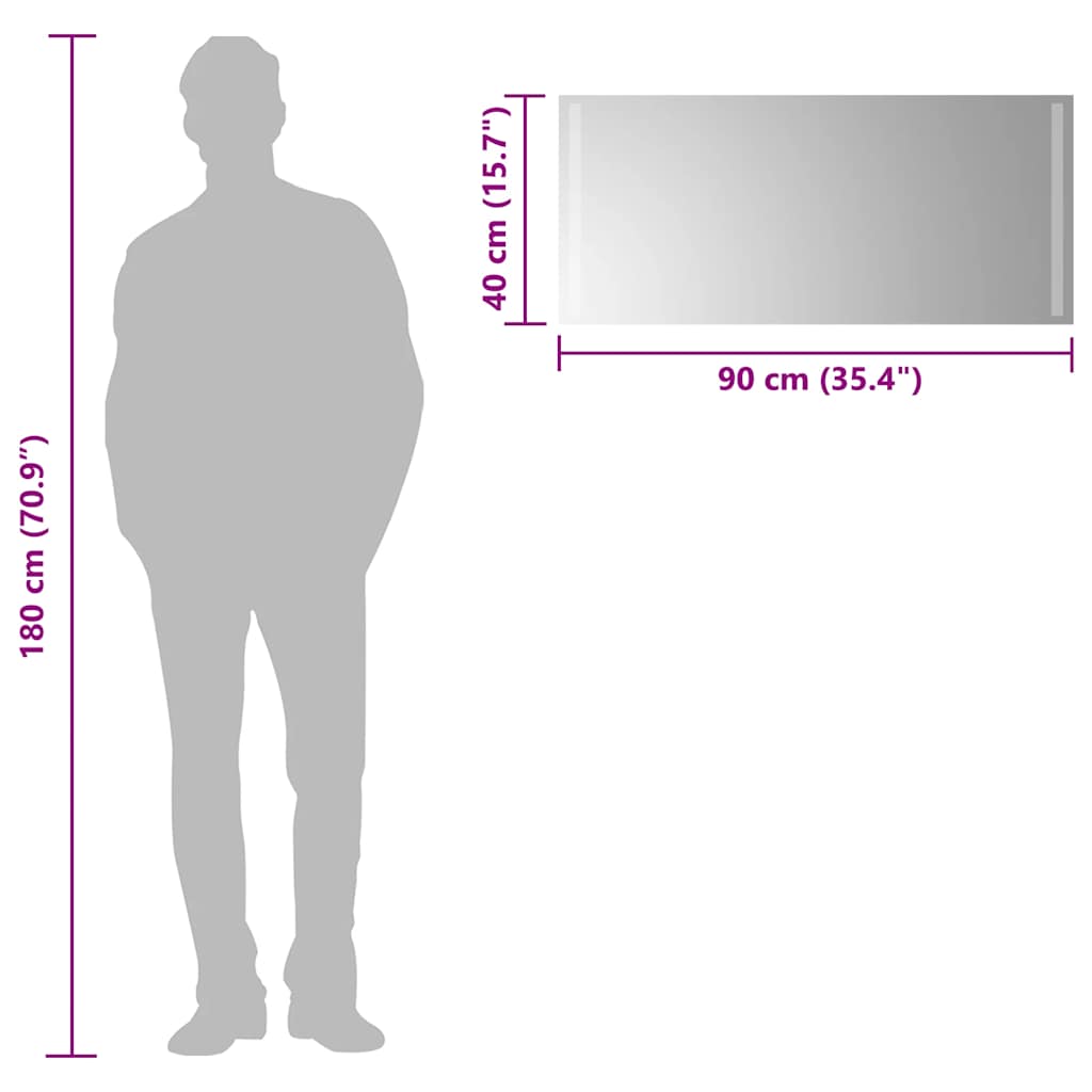 Badrumsspegel LED 90x40 cm