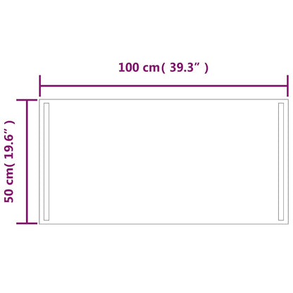 Kylpyhuoneen peili LED 100x50 cm